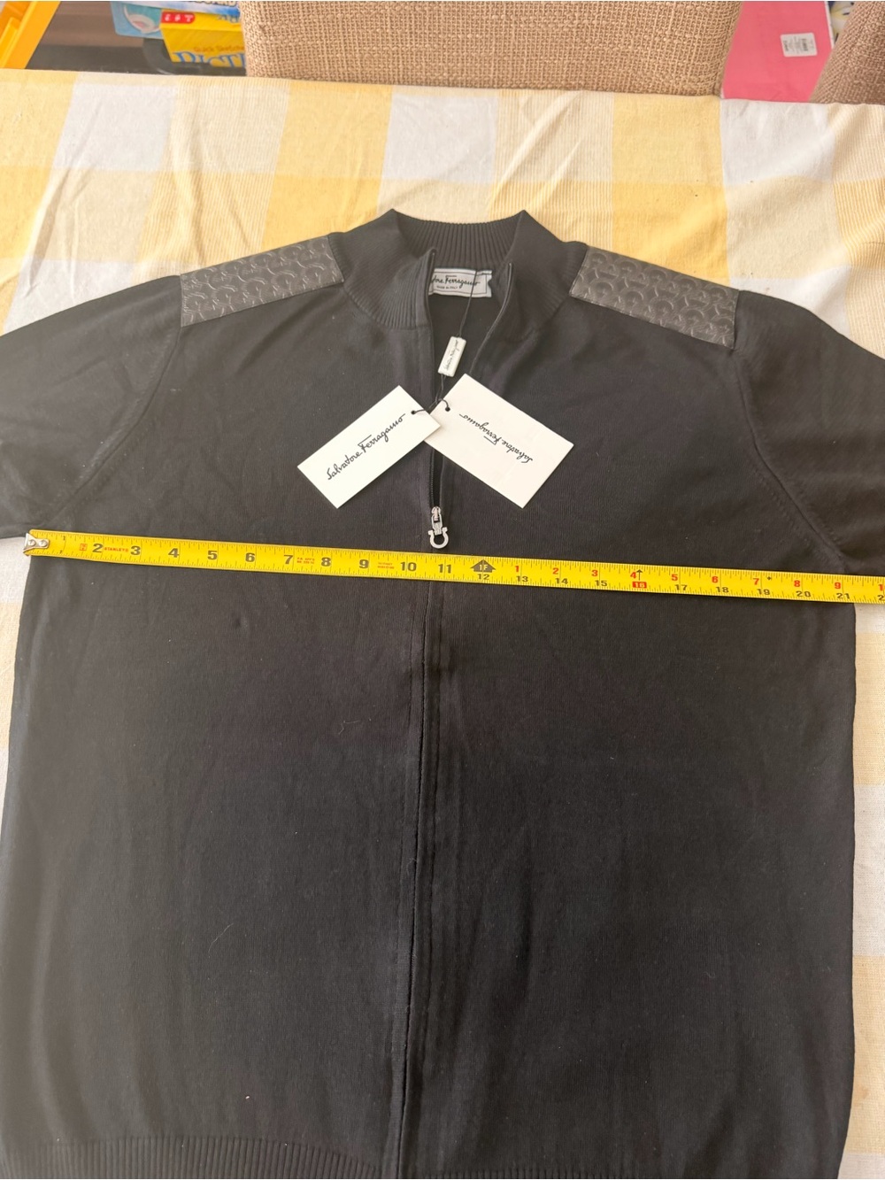 Salvatore Ferragamo Black Men's Zip-Up Sweater - Picture 11 of 16